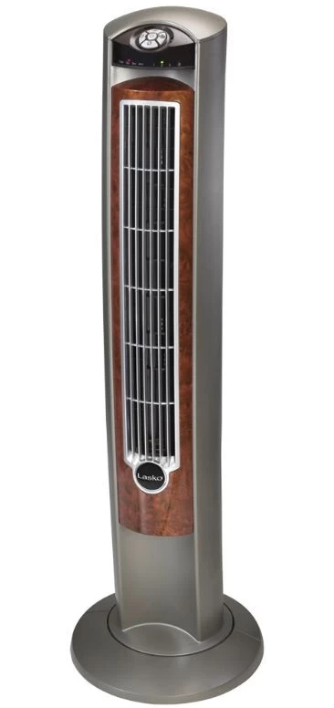 Lasko 42-1/2-Inch Wind Curve Gray And Woodgrain 3-Speed Tower Fan With Remote Control 2 Lasko 42-1/2-Inch Wind Curve Gray And Woodgrain 3-Speed Tower Fan With Remote Control - Image 2