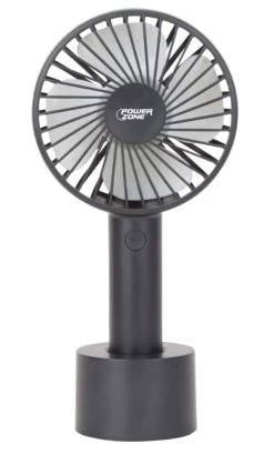 4-Inch 3-Speed Black Rechargeable Handheld Fan