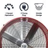 42-Inch Red 2-Speed Belt Drive Drum Fan