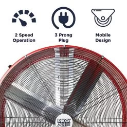 42-Inch Red 2-Speed Belt Drive Drum Fan