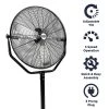30-Inch Black 3-Speed Tilting Yoke Pedestal Fan