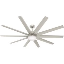 Overton 72 Inch Matte Nickel Outdoor Ceiling Fan