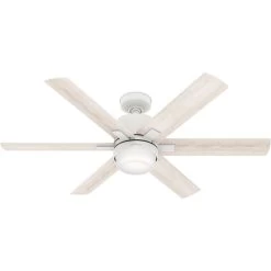Radeon 52 Inch Matte White With Bleached Alder/Fresh White Blades Ceiling Fan