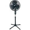 16-Inch 3-Speed Black Oscillating Pedestal Fan