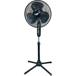16-Inch 3-Speed Black Oscillating Pedestal Fan