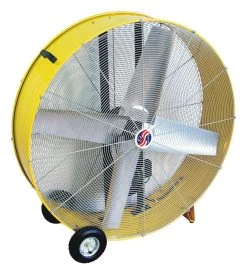 36 In Yellow Belt Driven Drum Fan 5 AMPs 2/3 Hp