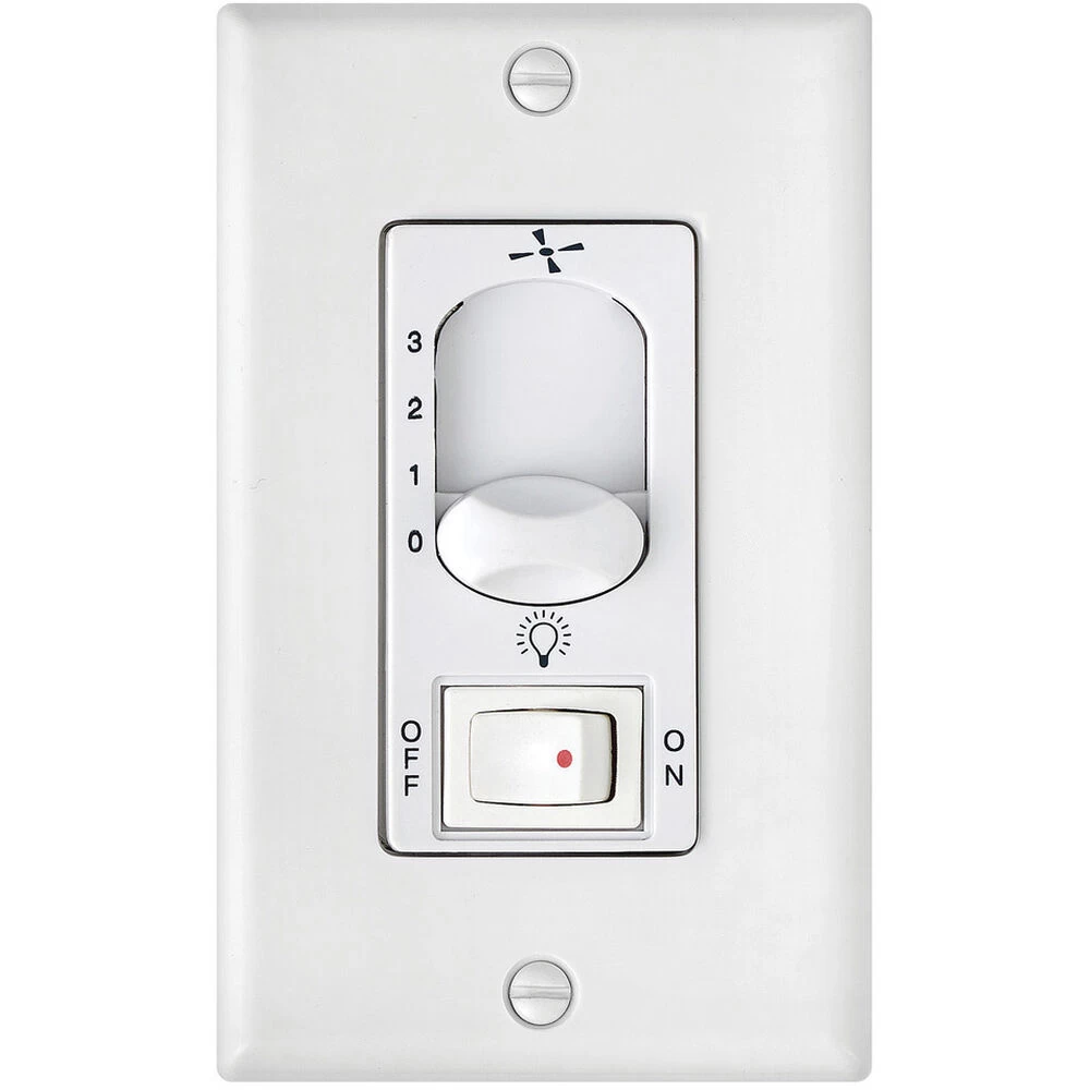 Wall Cntl 3 Spd On/Off Lt Sw White Fan Wall Control, On/Off Switch 1 Wall Cntl 3 Spd On/Off Lt Sw White Fan Wall Control, On/Off Switch