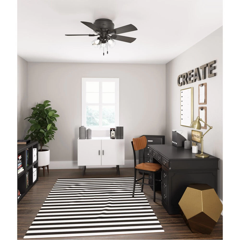Crestfield 42 Inch Noble Bronze With Bleached Grey Pine/Greyed Walnut Blades Ceiling Fan, Low Profile 4 Crestfield 42 Inch Noble Bronze With Bleached Grey Pine/Greyed Walnut Blades Ceiling Fan, Low Profile - Image 4