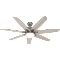 Wilder 60 Inch Matte Silver With Light Gray Oak Blades Ceiling Fan