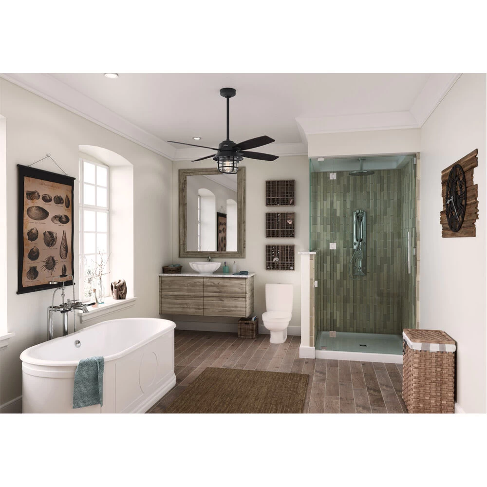 Port Royale 52 Inch Natural Iron With Black Willow/Walnut Stripe Blades Outdoor Ceiling Fan 2 Port Royale 52 Inch Natural Iron With Black Willow/Walnut Stripe Blades Outdoor Ceiling Fan - Image 2