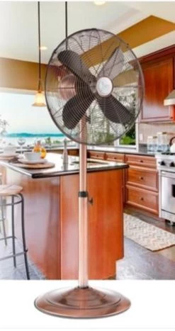 DecoBreeze Adjustable Height Floor Fan - Copper -Electric Fan Promotion Store decobreeze copper metal adjustable floor fan 69
