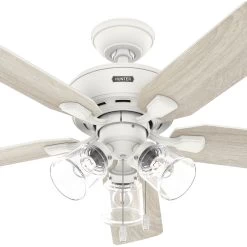 Rosner 52 Inch Matte White With Light Oak/Fresh White Blades Ceiling Fan -Electric Fan Promotion Store dkwxmu2douoaruo7xyq5