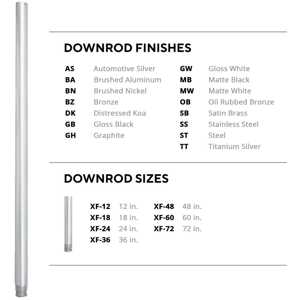 Modern Forms Modern Forms Fans Matte Black Fan Downrods XF-12-MB - Open Box 1 Modern Forms Modern Forms Fans Matte Black Fan Downrods XF-12-MB - Open Box