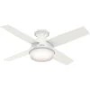 Dempsey 44 Inch Fresh White With Blonde Oak/Fresh White Blades Ceiling Fan, Low Profile