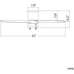 WAC Lighting Atlantis 52 Inch Matte Black Ceiling Fan, WAC Fans Limited F-073L-MB - Open Box