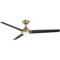 Zelda 60 Inch Soft Brass/Matte Black With Matte Black Blades Ceiling Fan In Soft Brass Matte Black, Smart Fan -Electric Fan Promotion Store f 088l sb mb.pt01