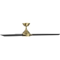 Zelda 60 Inch Soft Brass/Matte Black With Matte Black Blades Ceiling Fan In Soft Brass Matte Black, Smart Fan -Electric Fan Promotion Store f 088l sb mb.pt02