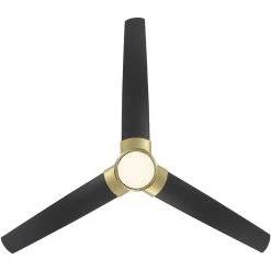 Zelda 60 Inch Soft Brass/Matte Black With Matte Black Blades Ceiling Fan In Soft Brass Matte Black, Smart Fan -Electric Fan Promotion Store f 088l sb mb.pt03