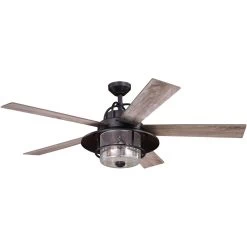 Charleston 56 Inch New Bronze With Driftwood-Dark Maple Blades Indoor/Outdoor Ceiling Fan