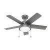 Seawall 44 Inch Matte Silver Outdoor Ceiling Fan