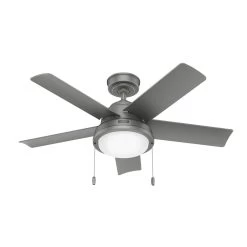 Seawall 44 Inch Matte Silver Outdoor Ceiling Fan