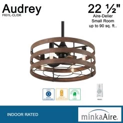 Audrey 26 Inch Coal And Distressed Koa With Coal Blades Indoor Ceiling Fan -Electric Fan Promotion Store f631l cl dk spec