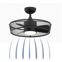 Henry 20 Inch Black Indoor/Outdoor Ceiling Fan -Electric Fan Promotion Store fp8519bl wind