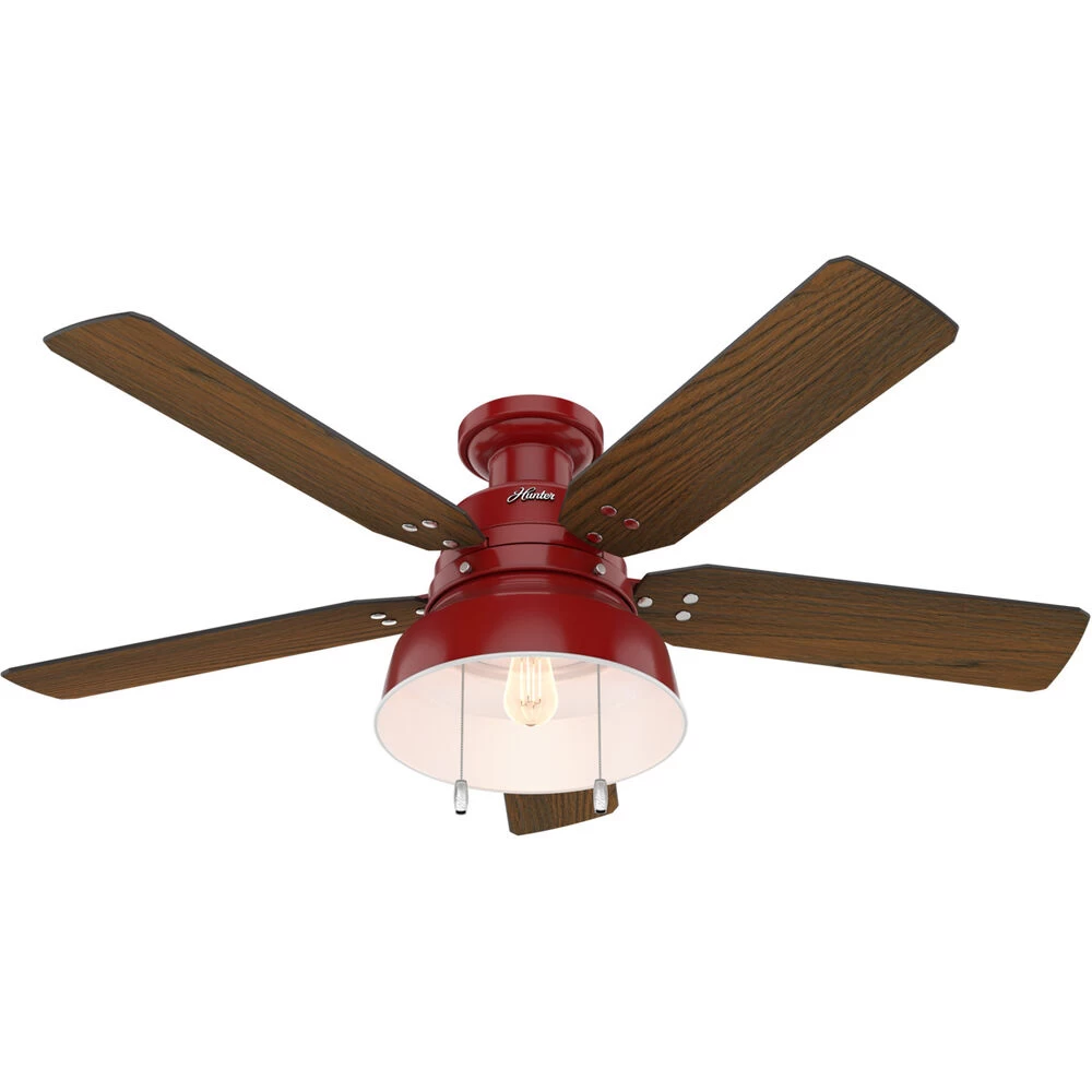 Mill Valley 52 Inch Barn Red With Medium Walnut/Black Willow Blades Outdoor Ceiling Fan, Low Profile 1 Mill Valley 52 Inch Barn Red With Medium Walnut/Black Willow Blades Outdoor Ceiling Fan, Low Profile