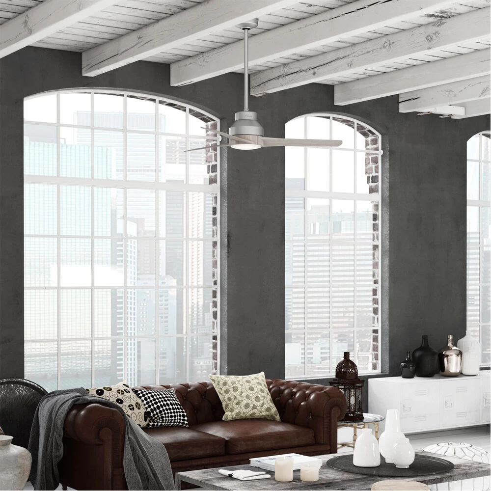 Lakemont 52 Inch Matte Silver With Light Grey Oak Blades Outdoor Ceiling Fan 3 Lakemont 52 Inch Matte Silver With Light Grey Oak Blades Outdoor Ceiling Fan - Image 3