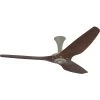 Haiku 60 Inch Satin Nickel With Cocoa Wood Grain Blades Outdoor Ceiling Fan