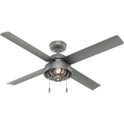 Spring Mill 52 Inch Matte Silver Outdoor Ceiling Fan