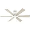 Gilrock 52 Inch Matte White With Light Oak/Golden Maple Blades Ceiling Fan