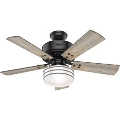 Cedar Key 44 Inch Matte Black With Barnwood/Black Willow Blades Outdoor Ceiling Fan