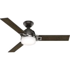 Leoni 48 Inch Noble Bronze With Black Oak Grain/Dark Walnut Blades Ceiling Fan