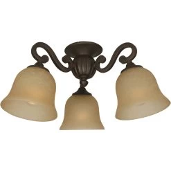 Universal LED Aged Bronze Textured Fan Light Kit, Bell