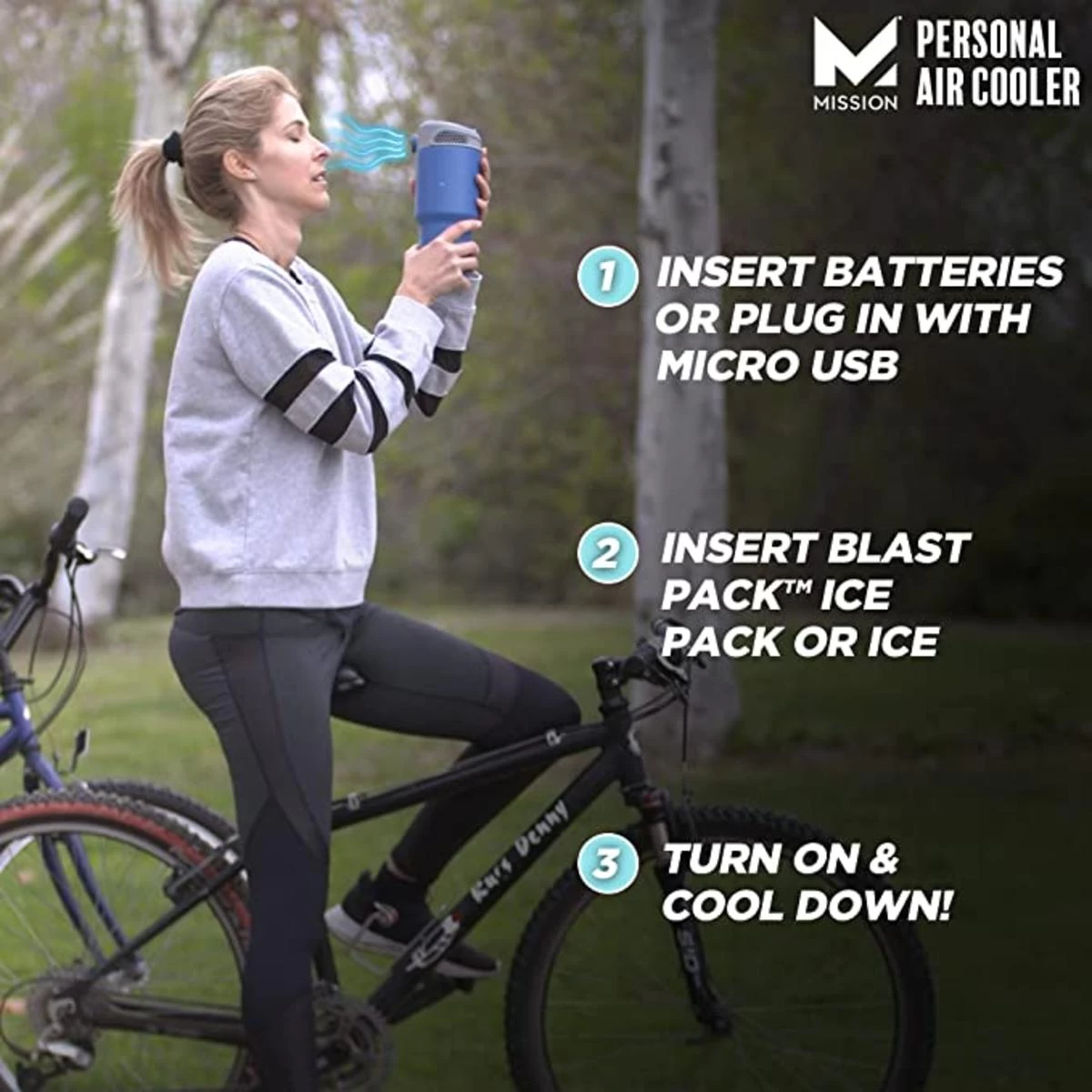 Mission Instant Cooling Fan - Cobalt Blue 6 Mission Instant Cooling Fan - Cobalt Blue - Image 6