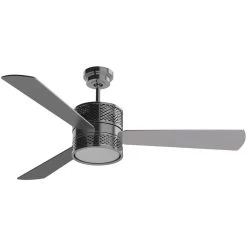 Morrison 52 Inch Brushed Polished Nickel With Brushed Nickel/Flat Black Blades Ceiling Fan