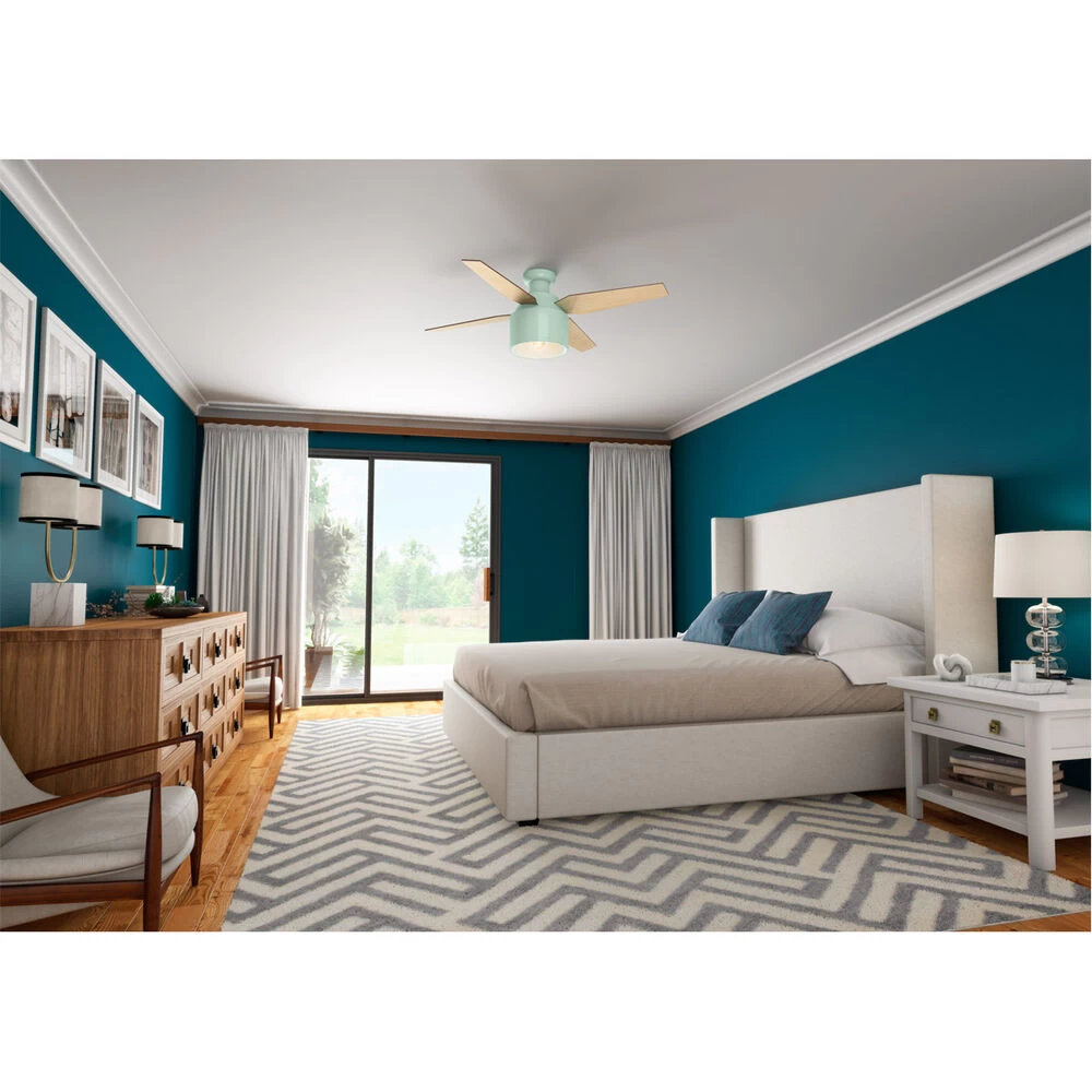 Cranbrook 52 Inch Mint With Mid Century Walnut/Blonde Oak Blades Ceiling Fan, Low Profile 3 Cranbrook 52 Inch Mint With Mid Century Walnut/Blonde Oak Blades Ceiling Fan, Low Profile - Image 3