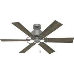 Gilrock 52 Inch Matte Silver With Light Gray Oak/Warm Grey Oak Blades Ceiling Fan -Electric Fan Promotion Store n7blk5id4u3sxsm1pj5y