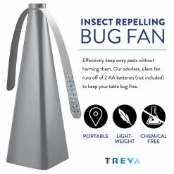 O2 Cool Treva Battery Powered Bug Repellant Fan - Silver -Electric Fan Promotion Store o2 cool treva battery powered bug repellant fan silver 112