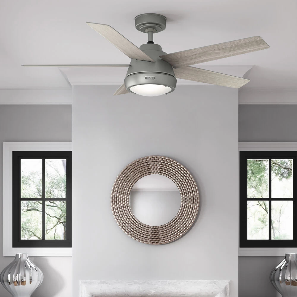 Burroughs 52 Inch Matte Silver With Light Gray Oak Blades Ceiling Fan 4 Burroughs 52 Inch Matte Silver With Light Gray Oak Blades Ceiling Fan - Image 4