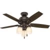 Donegan 44 Inch Onyx Bengal With Dark Walnut/Barnwood Blades Ceiling Fan