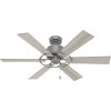 Gilrock 52 Inch Matte Silver With Light Gray Oak/Warm Grey Oak Blades Ceiling Fan