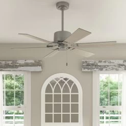 Gilrock 52 Inch Matte Silver With Light Gray Oak/Warm Grey Oak Blades Ceiling Fan -Electric Fan Promotion Store r6x4xideuhmnf4y5jkti