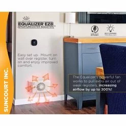 Suncourt Equalizer EZ8 Smart Register Booster Fan With Wall Mount Kit -Electric Fan Promotion Store suncourt equalizer ez8 smart register booster fan with wall mount kit 9