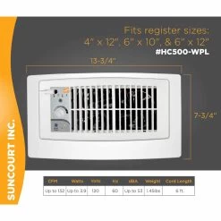 Suncourt Flush Fit Smart Register Booster Fan With Adaptor Plate -Electric Fan Promotion Store suncourt flush fit smart register booster fan with adaptor plate 11