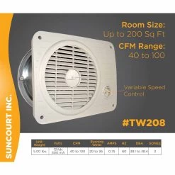 Suncourt ThruWall Room To Room Fan Hard Wire -Electric Fan Promotion Store suncourt thruwall room to room fan hard wire 10