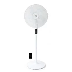 Sunpentown 16in DC-Motor Energy Saving Stand Fan With Remote And Timer - Piano White