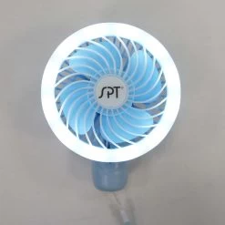 Sunpentown Rechargeable Personal Hand-Held Fan With LED Light - Blue -Electric Fan Promotion Store sunpentown rechargeable personal hand held fan with led light blue 94
