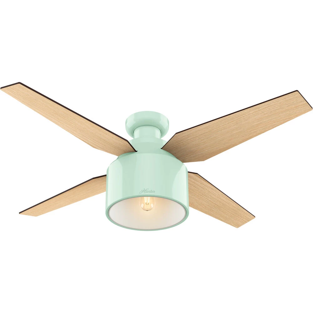 Cranbrook 52 Inch Mint With Mid Century Walnut/Blonde Oak Blades Ceiling Fan, Low Profile 1 Cranbrook 52 Inch Mint With Mid Century Walnut/Blonde Oak Blades Ceiling Fan, Low Profile